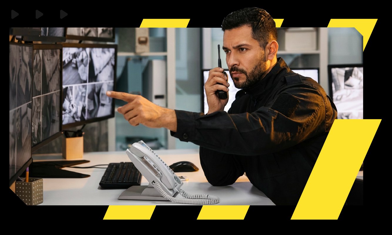 Operador en centro de monitoreo Falcon